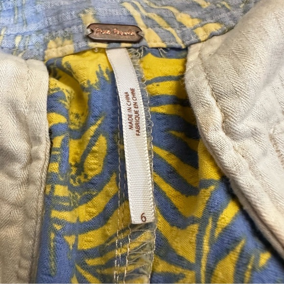 Free People Island Tropical Drawstring Shorts in Mango Combo Size 6 - Picture 9 of 10